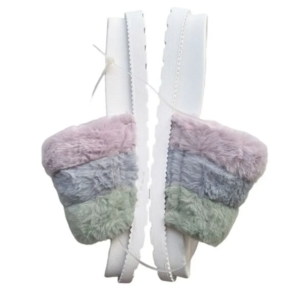Chinese Laundry Sandal Womens Size 9 Open Toe Faux Fur Accent Platform‎ Slip On